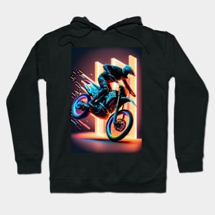 Cyber Future Dirt Bike With Neon Colors Hoodie